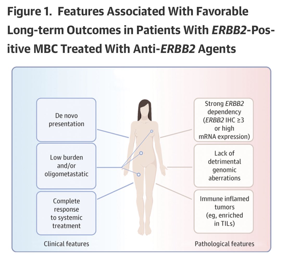 The longest follow up to date of a metastatic trastuzumab trial: after 20 years from receiving TCH, 10% of the patients included in this phase 2 study was still alive. academic.oup.com/oncolo/advance…

How to recognize &amp; increase the rate of long-term survivors? 👉 jamanetwork.com/journals/jamao…