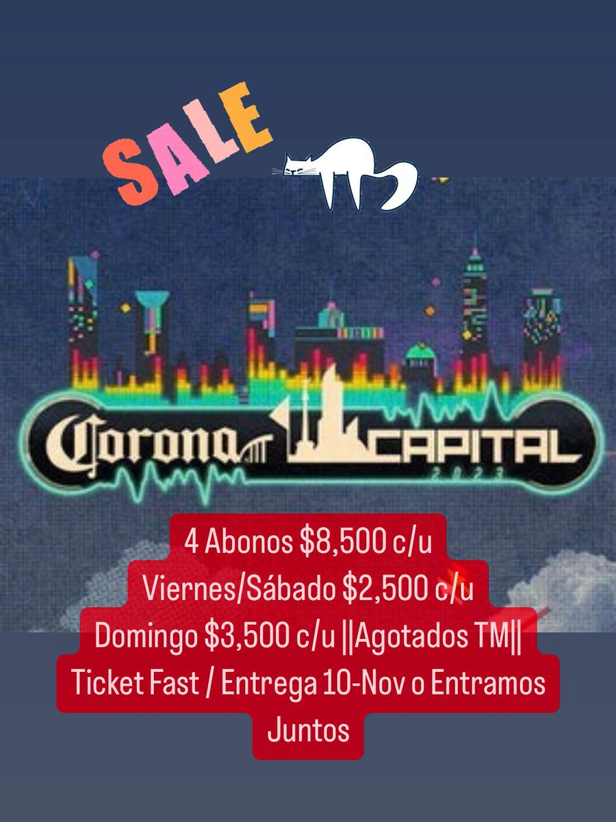 sarayqm's tweet photo. Boletos corona capital 2023 #coronacapital #2023 #cdmx https://t.co/gpxW9OcqrH