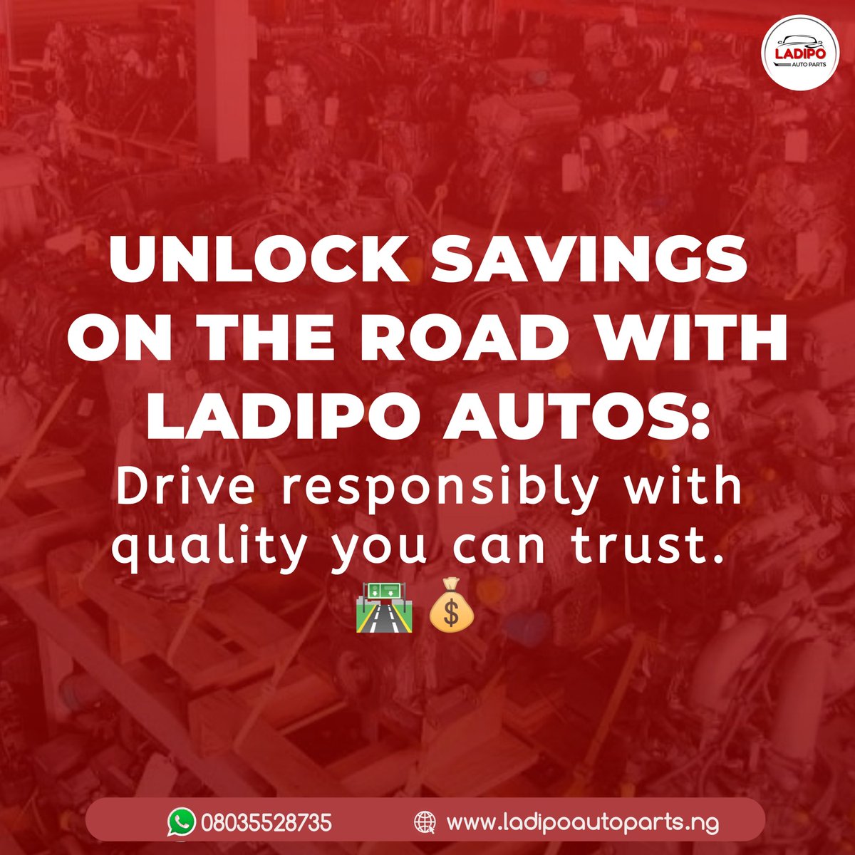 Unlock savings on the road with Ladipo Autos. Drive responsibly with quality you can trust. 🛣️💰 #UnlockSavings