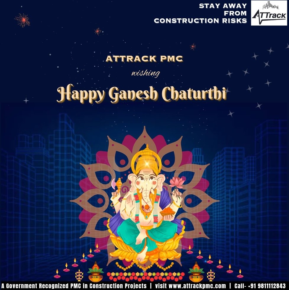 AttrackPmc's tweet photo. May Lord Ganesha, the Vighnaharta, remove all obstacles and sorrows from your lives.
Om Vigna-naashnay Namah..!! 
Happy Ganesh Chaturthi 2023.
#GaneshChaturthi #LordGanesha #projectmanagementconsultant #projectmanagement  #constructionmanagementb #project #ATTRACK #PMC https://t.co/d7FSj8aplN