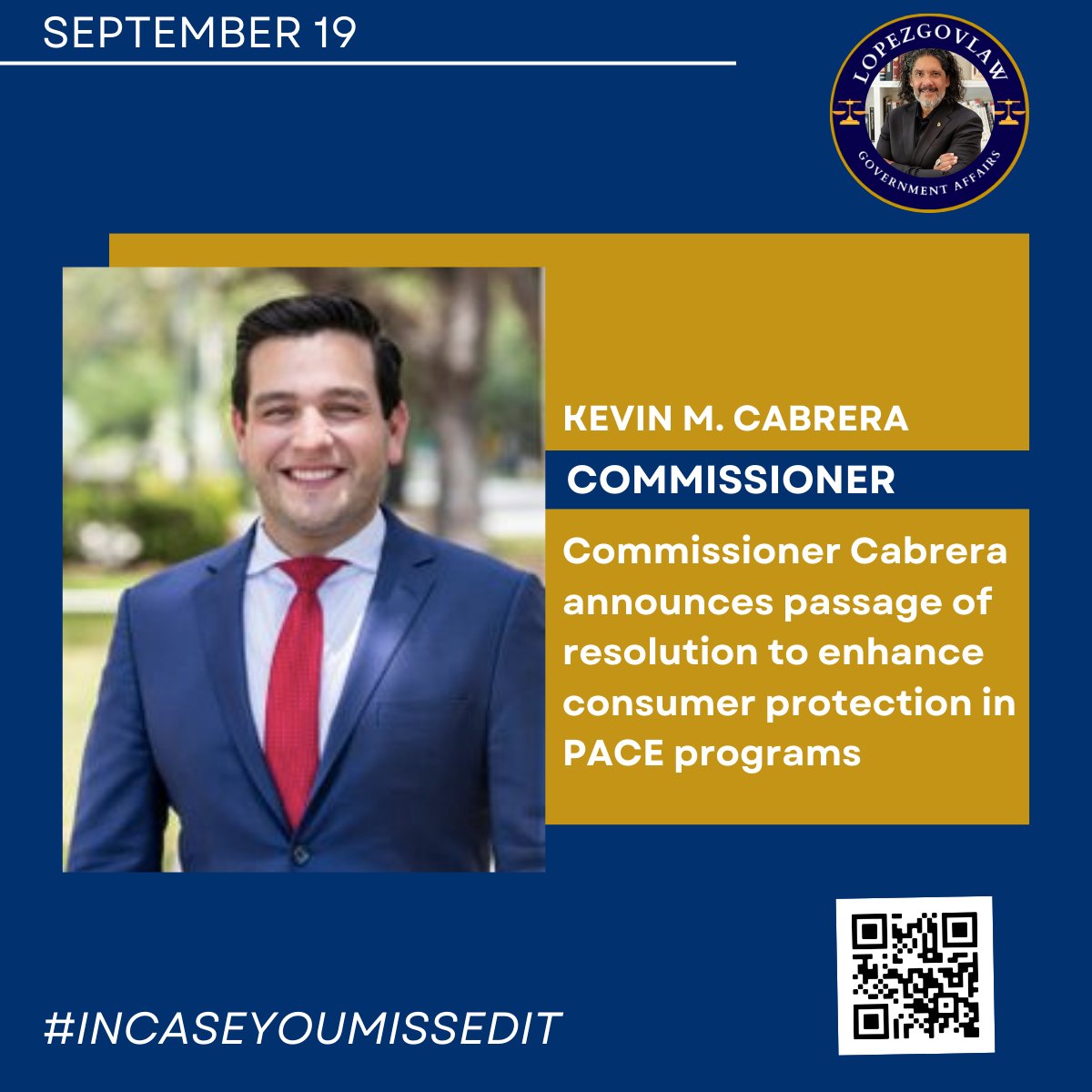 lopezgovlaw's tweet image. 📢 Exciting news! Commissioner Cabrera has announced the passage of a resolution to enhance consumer protection in PACE programs. 💪🏼🛡️
Read the full press release here ➡️ miamidade.gov/district06/rel…
#ConsumerProtection #PACEPrograms #CommunitySafety #MiamiDadeCounty