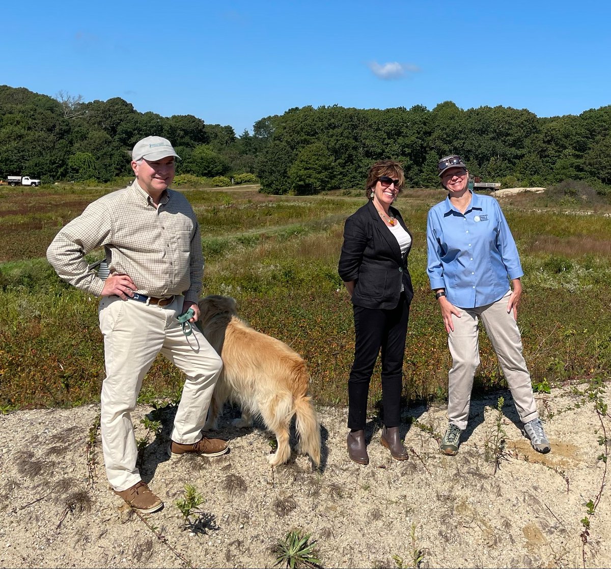 Acquisition✅
Next step: restoration

It was a great day in Barnstable, celebrating over $1.7M in funding that <a href="/MassEEA/">Massachusetts Energy and Environmental Affairs</a> awarded to two projects restoring retired cranberry bogs to wetlands. Partnerships like this are critical as we work to protect our environment. #MAClimateWeek