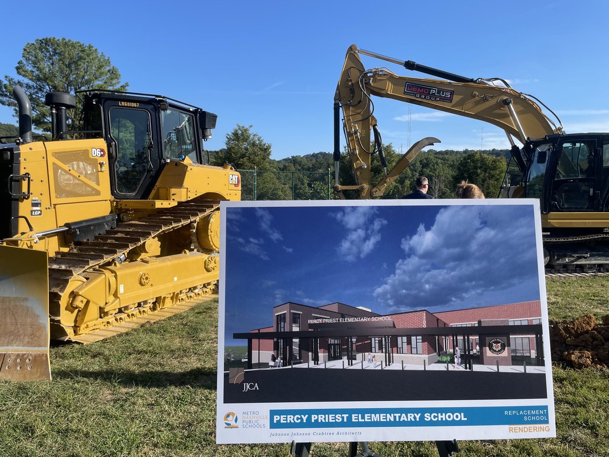 I’m excited to join @JohnCooper4Nash for yet another investment in our future. A new Percy Priest Elementary will open in 2025 with a community park coming 1 year later. 700 pre-K - 5th graders will call it home with innovative tools that help teachers succeed in every class.