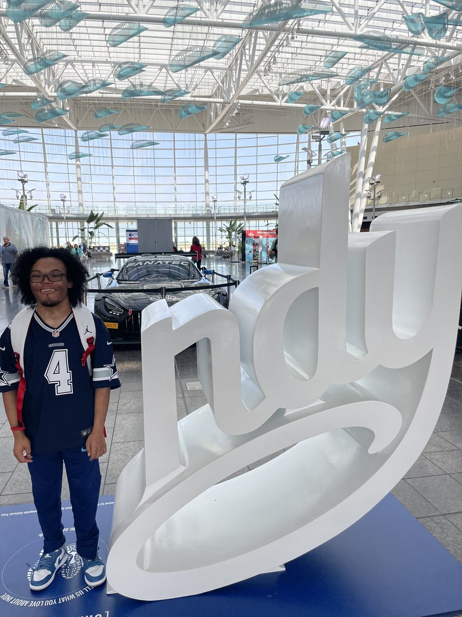 ampharris's tweet photo. Landed in Indy with my lil homie #Farad for a few days before we go to ATL. Yes, he is wearing his @dallascowboys @dak jersey. He said “I am a #Cowboys fan, and @Colts fan. I need my #Colts jersey”.
Then he said, “Mr. Amp, we’re are the Gurls”? 😂😂 #downsyndrome 💙🤍💙🤍🏈 https://t.co/h5FVmi94lv