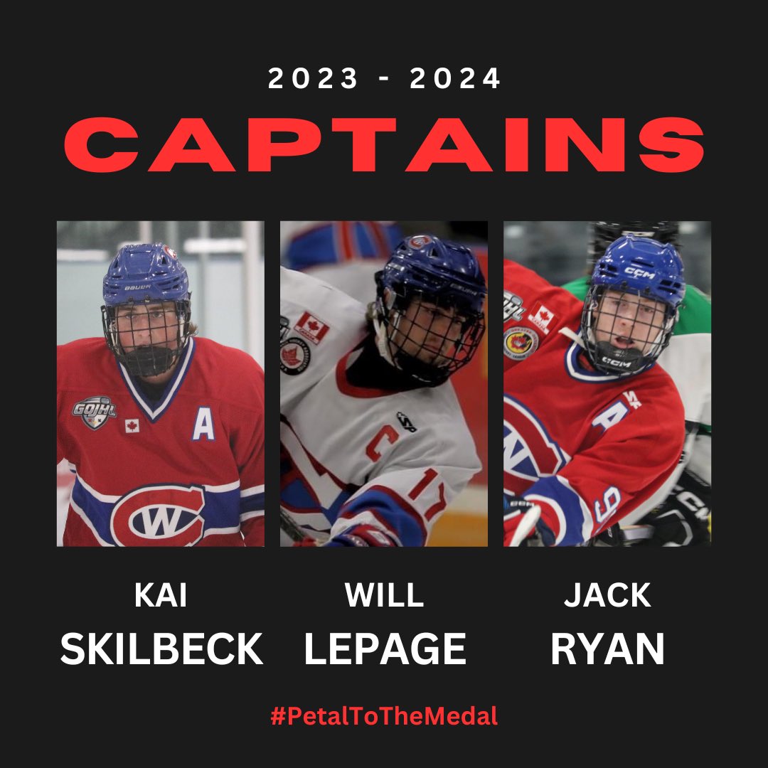 C - Will LePage
A - Kai Skilbeck
A - Jack Ryan

#GOJHL #PetalToTheMedal🌹