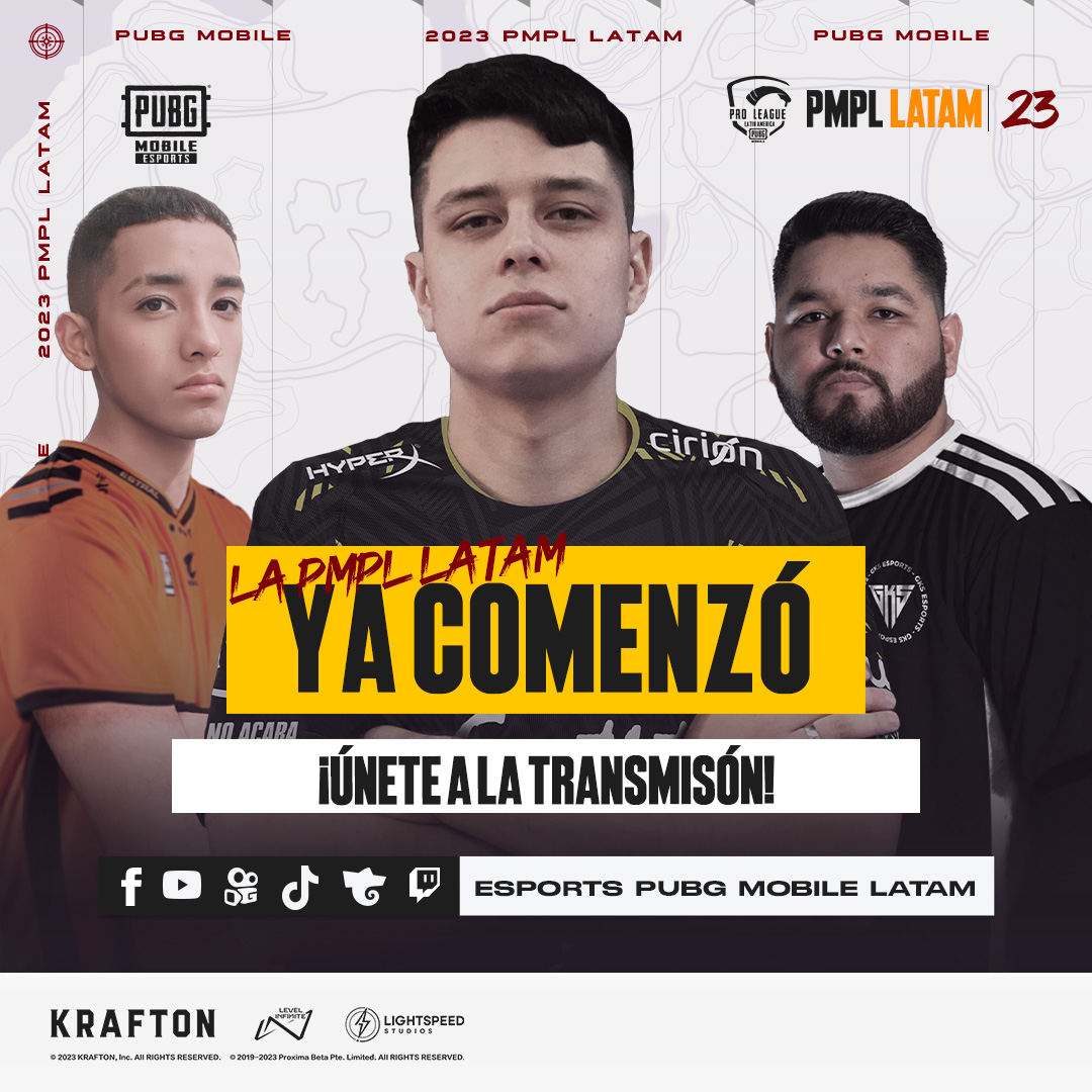 PUBGMOBILELATAM's tweet photo. ¡La #PMPLLATAMFALL ya arrancó! Los puntos son lo más importante, veamos qué equipos lográn hacer mayores kills el día de hoy 😏👊
🔴 EN VIVO por: https://t.co/NN2WLmoeX7 https://t.co/U6sIgPIEdp