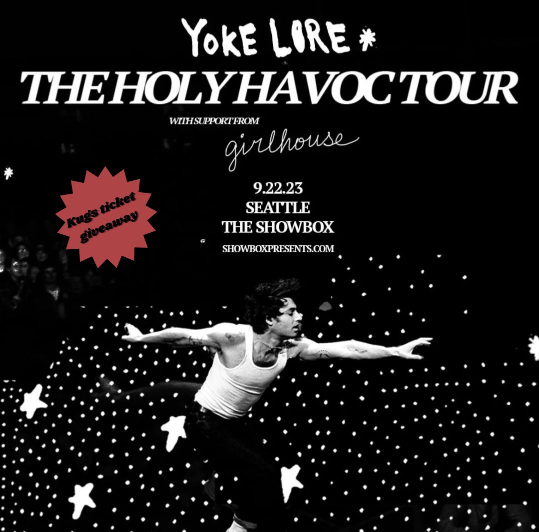 KUGSFM's tweet photo. Got plans on Friday? Tune in to 89.3 KUGS-FM this Thursday (9/21) from 12-2 p.m. for a change to win a pair of tickets to see indie-pop multi instrumentalist, Yoke Lore THIS FRIDAY (9/22), at 8:00 p.m. at The Showbox in Seattle. 
🎧 good luck! 
 #KUGSFM  #WWU #collegeradio https://t.co/M6hV9ZwjQT
