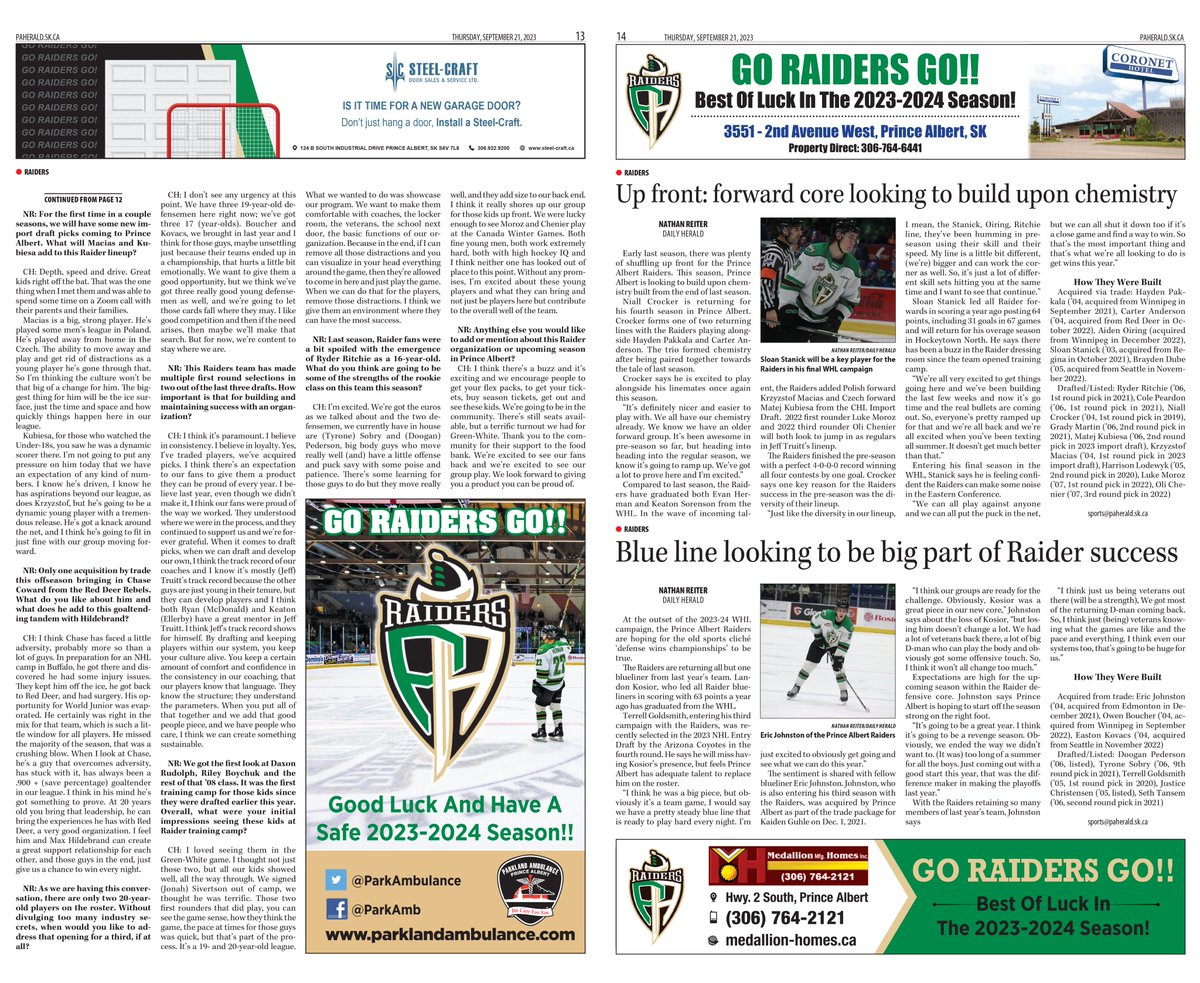 PADailyHerald's tweet photo. GO RAIDERS GO!!
Pickup a copy of this week's Rural Roots featuring a special section for our very own Prince Albert Raiders or visit https://t.co/deyqc8WYsT to read the full edition! https://t.co/f7CnPmoCqI