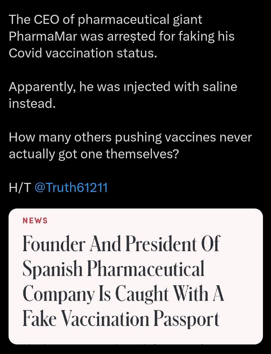 TaraBull's tweet photo. If vaccines are safe, why do those working for the pharmaceutical companies receive “special” batches? https://t.co/jAMXeF6r84