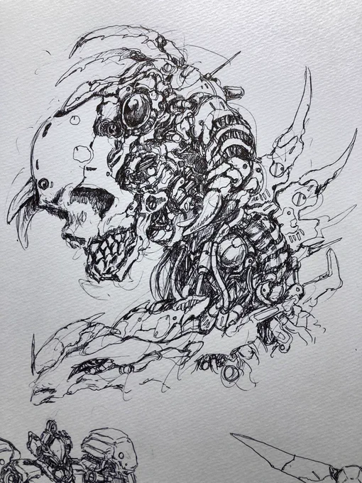 #アナログ絵
#秋の創作クラスタフォロー祭 
いつかのコミケの時暇つぶしに描いたボールペンによるスケッチ。 