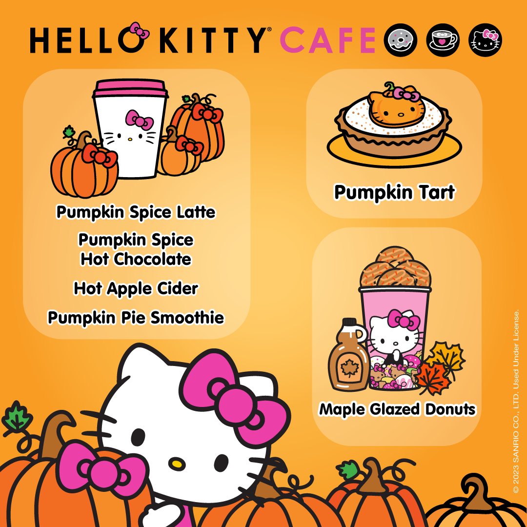 Say hello to Fall with our supercute seasonal treats available now at Hello Kitty Grand Cafe! ⁠🧡🍂⁠🎃🍎