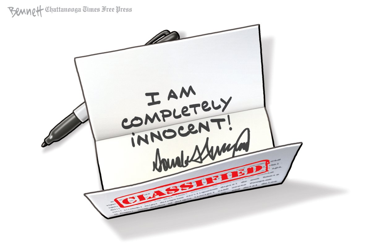 BennettCartoons's tweet photo. 9/20/2023- The Documents Case #Trump #DonaldTrump #ClassifiedDocuments #MaraLagoDocumentsCase https://t.co/OozgQ0yLqd https://t.co/1ZYhEwX3NF