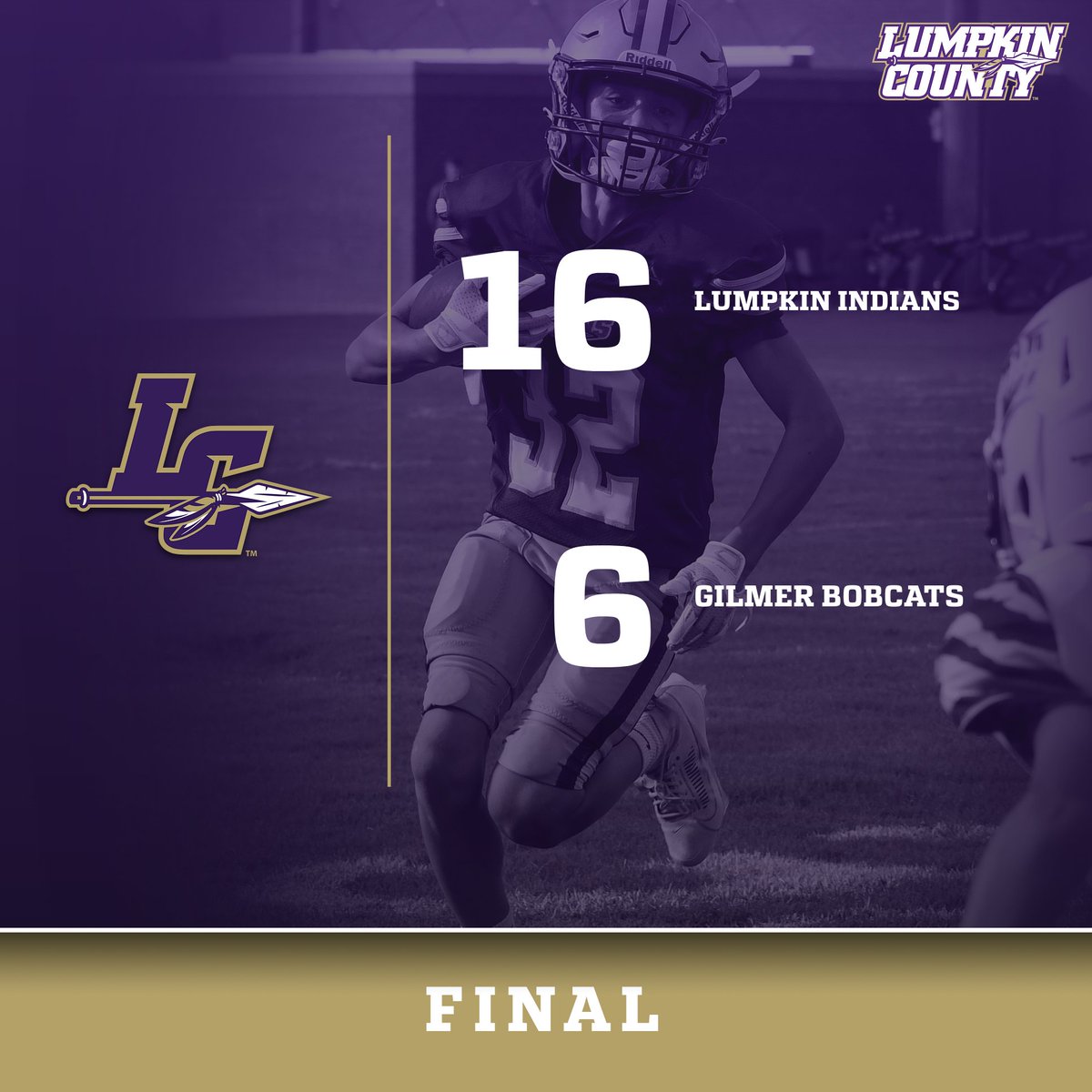 LumpkinFB's tweet photo. Congratulations to our 8th grade team as they locked up first place with tonight's 16-6 victory over Gilmer. #hardworkpaysoff #1program1goal https://t.co/Tl6JCfVGhy