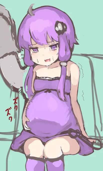 陣痛初期に「あ、これ耐えられない奴だ」と悟るゆかりさんのラフです 