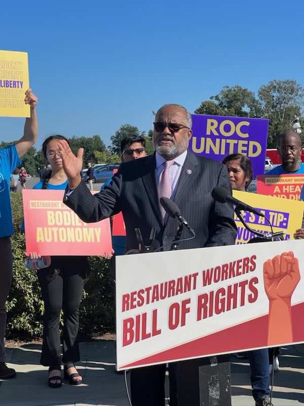 Restaurant workers labor tirelessly &amp; are the backbone of the hospitality industry. They deserve more than just to survive; they deserve to thrive. I’m proud to cosponsor <a href="/RepRashida/">Congresswoman Rashida Tlaib</a>’s #RestaurantWorkersBillofRights which provides equal opportunities for ALL restaurant workers.