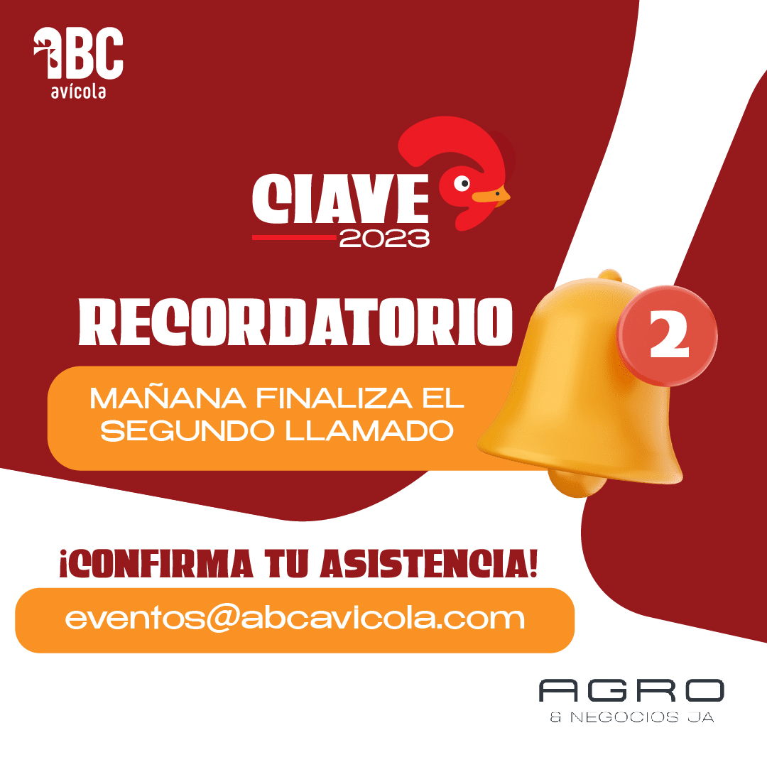 ABCAvicola's tweet photo. ¡Atención a todos los amantes de la avicultura! 🐔✨ La segunda vuelta de venta de entradas para CIAVE 2023 está llegando a su fin. ¡No dejes pasar esta oportunidad de ser parte de un evento excepcional!

El 20 de septiembre es la fecha límite para asegurar tu lugar en CIAVE 2023 https://t.co/J1h2EOW74J