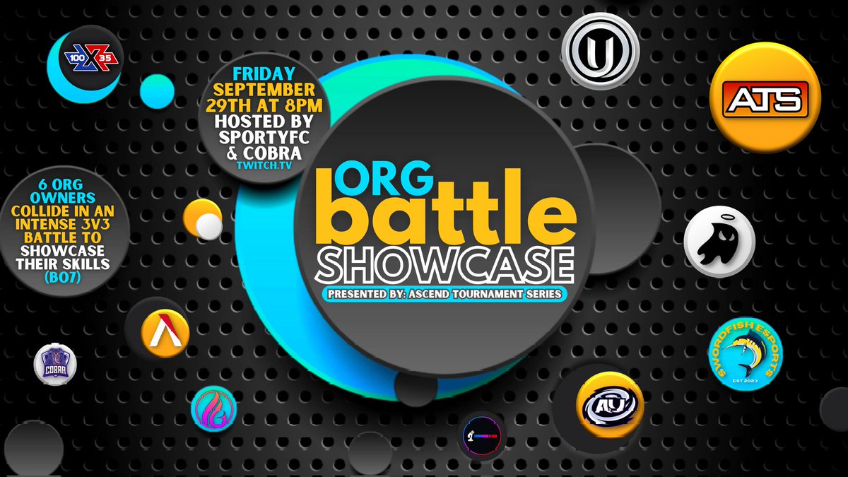 Introducing the ORG battle Showcase! Our brand new series kicks off next Friday, September 29th, at 8pm EST hosted by none other than <a href="/SportyFCRL/">Simon "SportyFC" Price</a> and <a href="/Cobra_Cast/">Andres “Cobra” Rivera</a>! Come watch the Org owners this time take the pitch and do battle! Stay tuned as more is to come. #RiseBeyondLimits