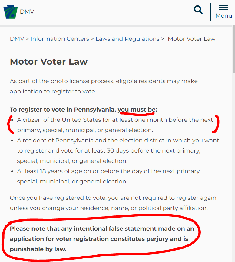 1ng1n33r_'s tweet image. On March 14, 2012, Republican PA Gov. Tom Corbett signed #MotorVoter bill into law. 

So what changed? Why does Obama say "starting today" when this has been the law for 11 years? 

I guess they replaced the "you must be a US citizen" with "automatically, unless you opt out".