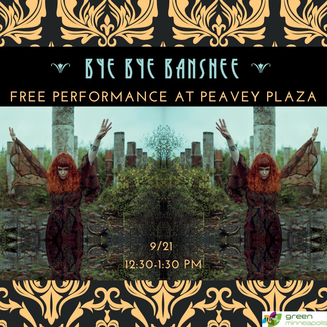 This Thursday from 12:30-1:30 PM at Peavey Plaza, Green Minneapolis is excited to present Bye Bye Banshee!

For more info, visit: PeaveyPlaza.com

#greenminneapolis
#peaveyplaza
#mnspin