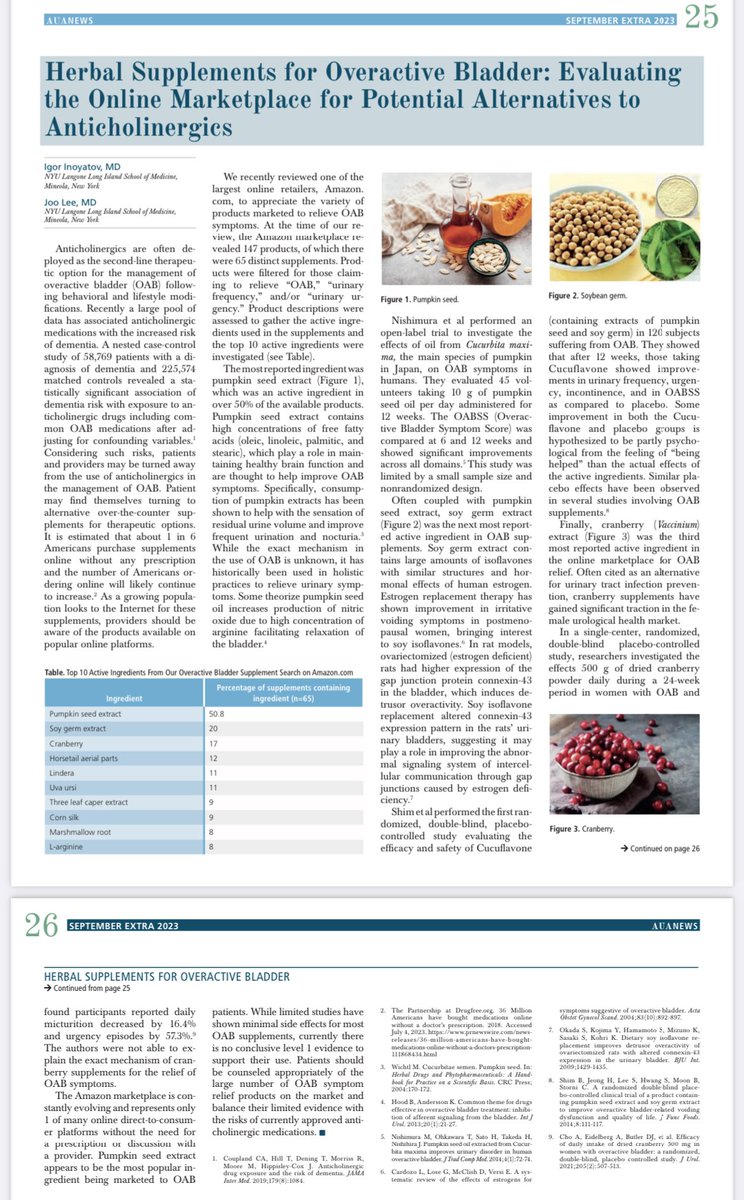 Herbal Supplements for OAB: A Potential Alternative to Anticholinergics ? 

auanews.net/issues/article…