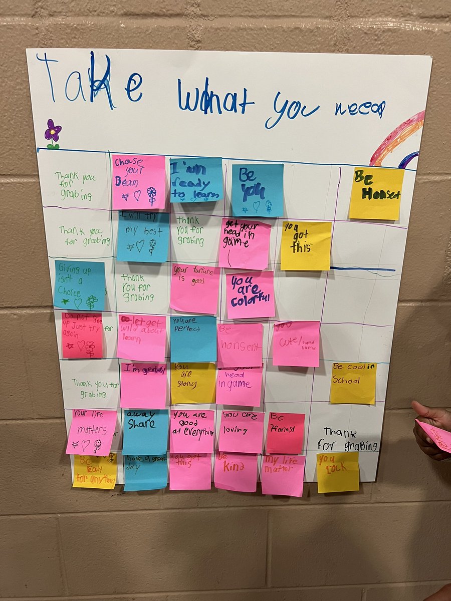 HCPSLopezElem's tweet photo. Our K•Kids posted charts all over the school with handwritten encouraging notes for students to grab 🩷. “IT STARTS WITH HELLO Week” is off to an awesome start! @HillsboroughSch @ZemHarris @vanity_jolly https://t.co/oQXmQs9SE8