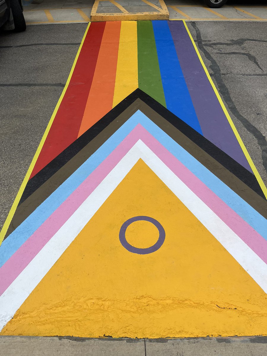 Pride lives on, vibrant and strong, in every brushstroke of our newly repainted pride crosswalk.  #yeg #abed #pride
