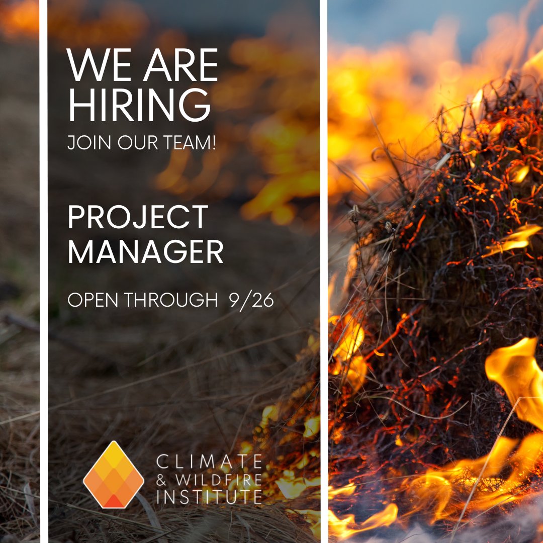 ClimateWildfire's tweet image. CWI is seeking an experienced Project Manager to coordinate our Wildfire and Landscape Resilience Data Hub – application open until Sept. 26th. Come join the CWI team! More information at our website (link in bio).

#climateaction #federateddata #climatejobs #wildfirejobs