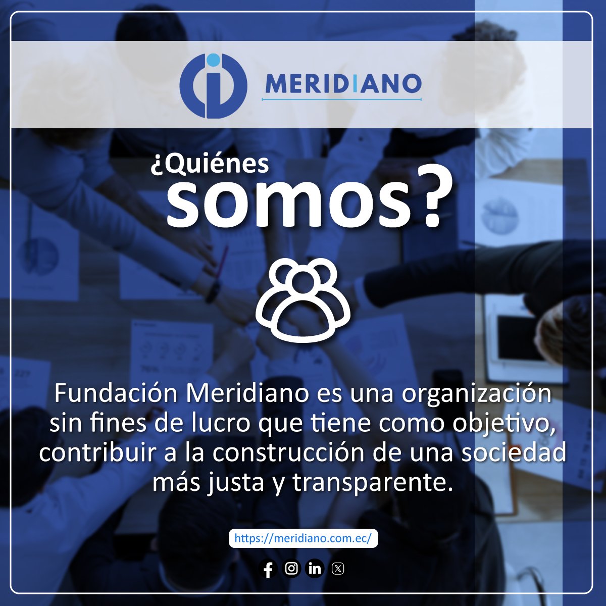 Somos Fundación Meridiano,
síguenos en redes sociales y conoce más sobre nosotros en:
meridiano.com.ec

#Luchacontralaimpunidad
#Luchacontralacorrupcion
#Democracia
#Transparencia
#Integridad 
#OpenGov 
#OpenData 
#Ecuador