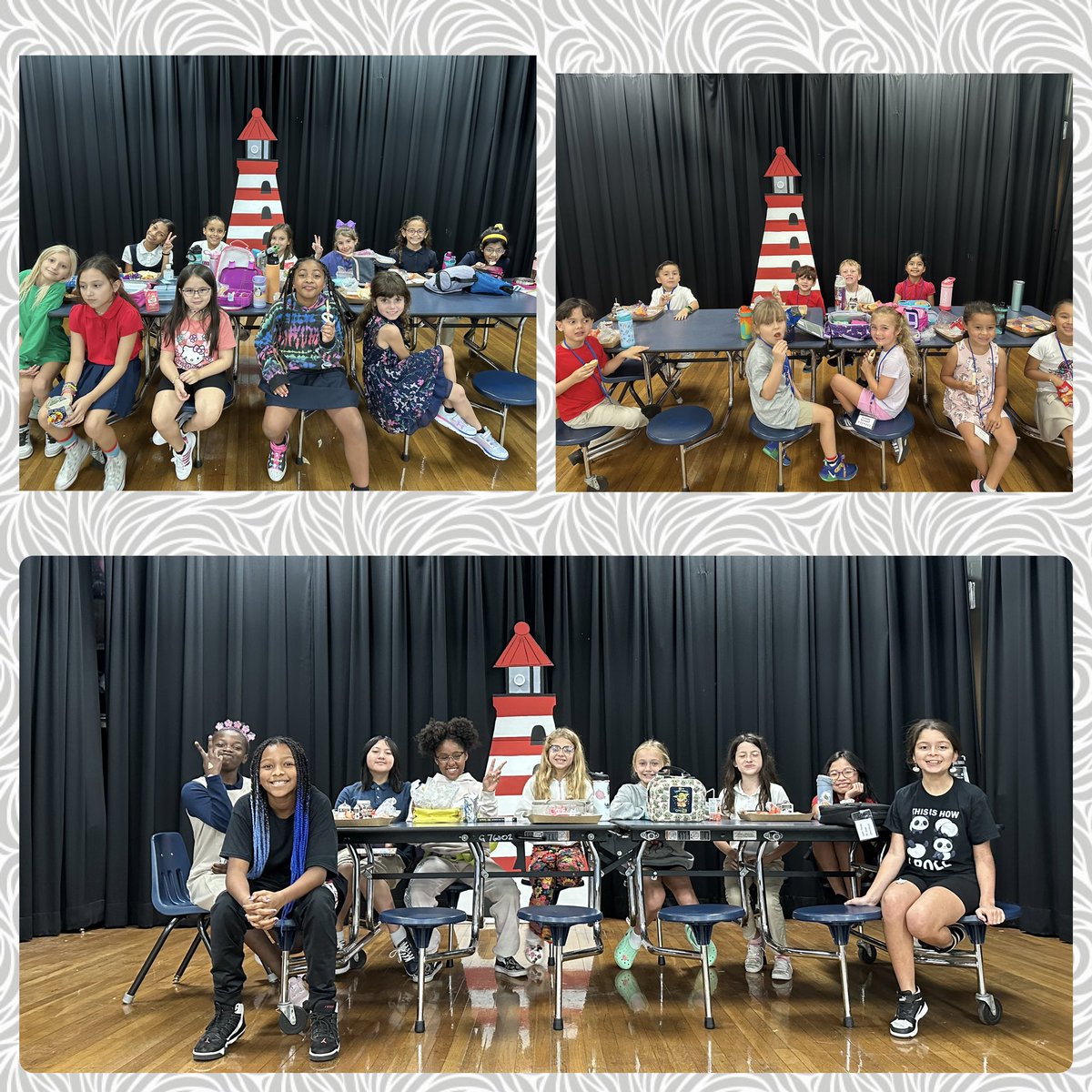 Today we kicked off our lunch incentive with these winners! Lunch on the stage! Keep up the great work! @HillsboroughSch #Riseupregion2 @HCPSElemRegion2