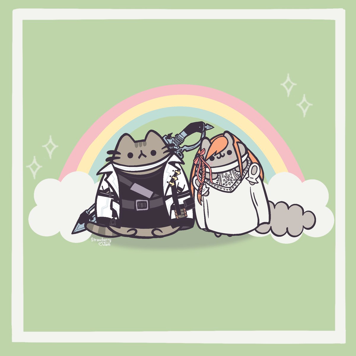 StrawberryJArt's tweet photo. Thansheen and Pushryne #FFXIVART #pusheen #ffxiv https://t.co/7pGz4aP9uE