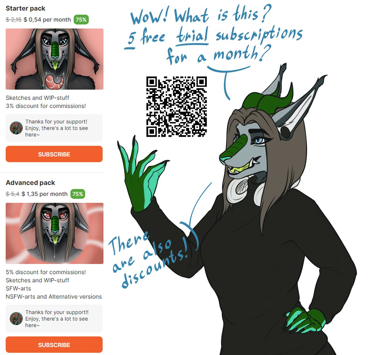 Mold19832471's tweet photo. Since I can't make enough content due to my official work, I made a 75% discount!
https://t.co/UHRwDncmoW
For the five most active (or lucky) ones, I made free trial periods for the starter package available via QR code or this link: https://t.co/ZTNbCEn6CK https://t.co/zVas57XYbZ