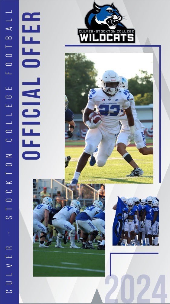 m7umwh's tweet photo. Blessed to receive my 3rd offer to play football at Culver-Stockton College! Go Wildcats!!! @CoachJayReid @recruitNE_GA @NEGARecruits https://t.co/jUN295BNQw