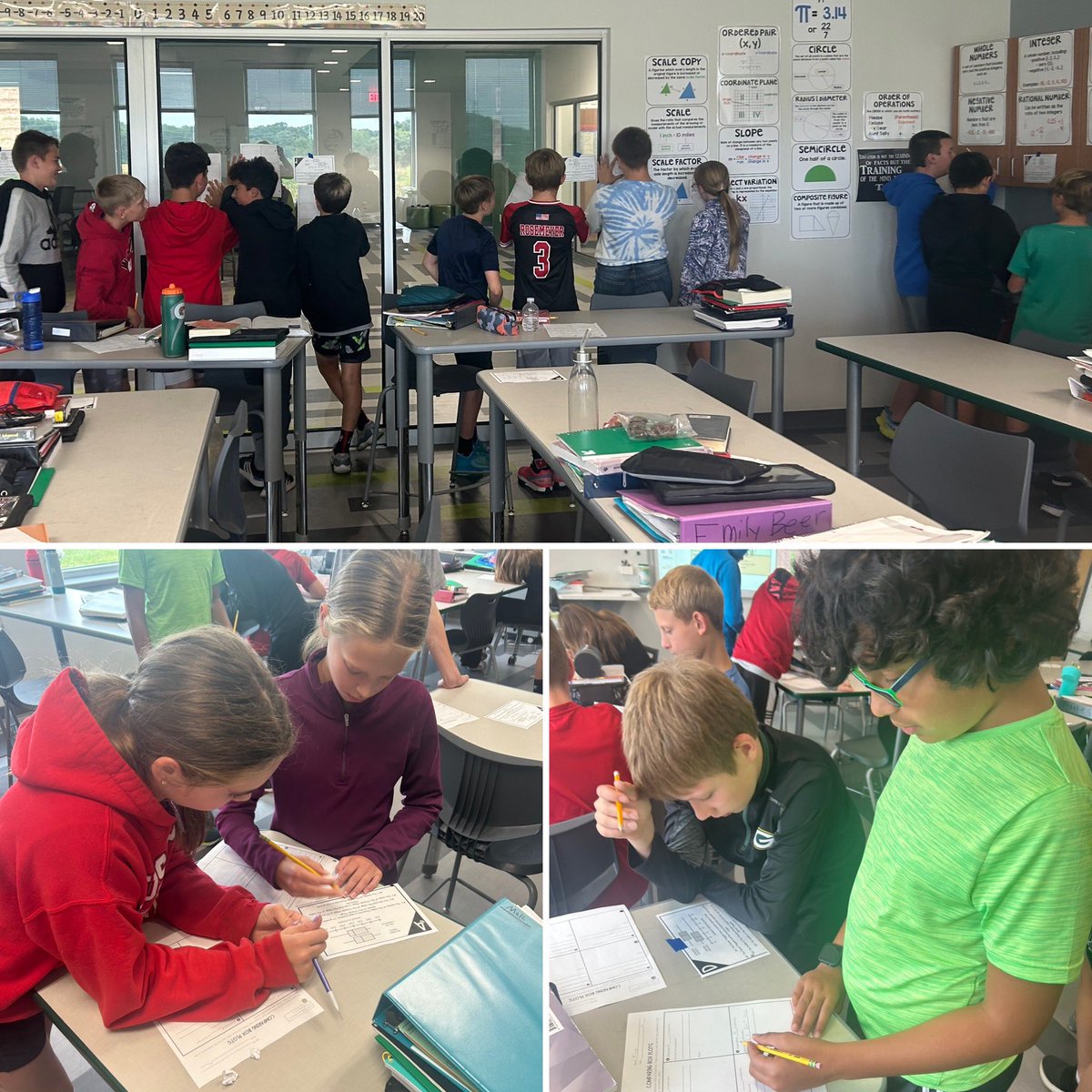 7th graders learning box and whisker plots in math rotations with Ms. Janusz #mlmuskypride