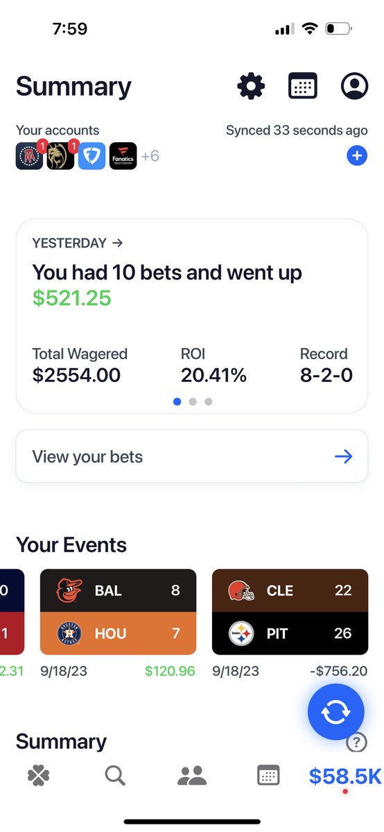 MWJBets's tweet image. 9/18 Recap:

10 Bets (8-2)

P/L: +$521
September P/L: +$8,750
2023 P/L: +$79,742

#GamblingTwitter