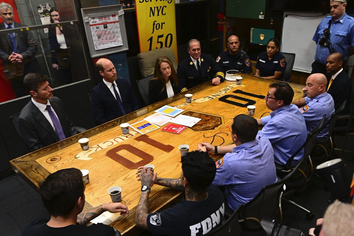 Ten House, the closest firehouse to the World Trade Center and lost 6 firefighters on 9/11, received a royal visitor today. <a href="/FDNYFC/">FDNY Commissioner Lillian Bonsignore</a> Laura Kavanagh and Chief of Department John Hodgens greeted Prince William and showed him around the firehouse as well as the 9/11 Memorial inside.