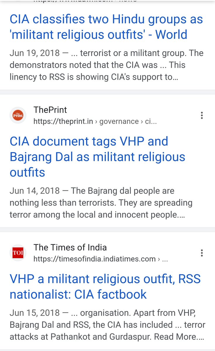 TellyTellFact's tweet photo. This is time for #Canada to ban those #Hindu organizations which @CIA already declared a terrorist organizations. Put a total ban on #RSS #VHP #Bajrangdal and any of those associates &amp; their activities in #Canada . 
@csiscanada @rcmpgrcpolice  @RCMPAlberta  @JustinTrudeau
1/3 https://t.co/EILFqcRB1M