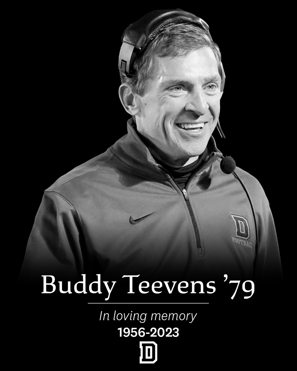 We are saddened to share the passing of legendary Robert L. Blackman Head Football Coach Buddy Teevens ’79. Our thoughts and prayers are with his loved ones. Community Letter 🔗:bit.ly/3Zr03bi Story 🔗: bit.ly/454EGOd