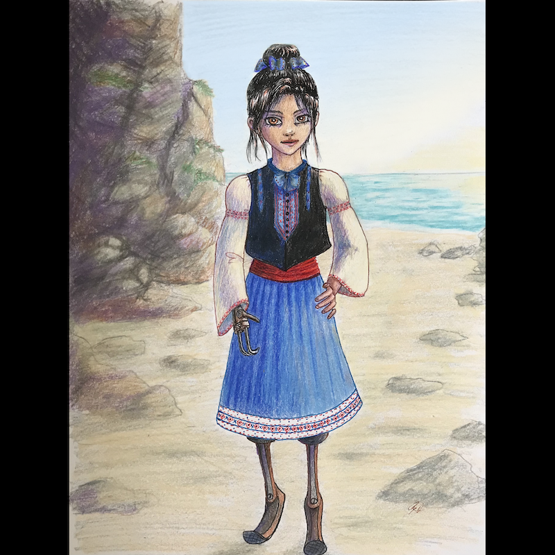 SJoy888's tweet photo. It's Sasha! 😊I drew this in lieu of a mood board. #amquerying https://t.co/2q3N92Sp50