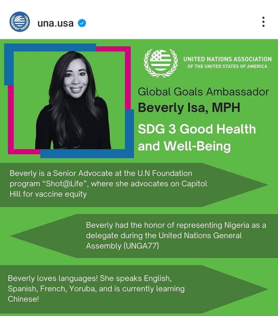 BeverlyIsa's tweet photo. Today at #UNGA78 world leaders are amplifying the call to achieve the SDGs by 2030. I am honored to represent SDG 3 @UNAUSA @unfoundation @ShotAtLife https://t.co/hUsZq1WZnn