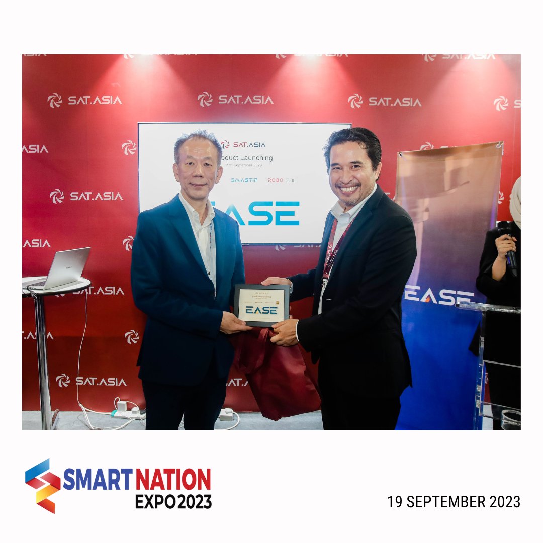 _satasia's tweet photo. The product launch of #EAASE and the Memorandum of Understanding (MoU) signing between https://t.co/t75slPnvwm and strategic partners was held on 19th September 2023 at #SmartNationExpo2023 @ MITEC
#SATAsia #SATeam https://t.co/IFAzQfrF3k