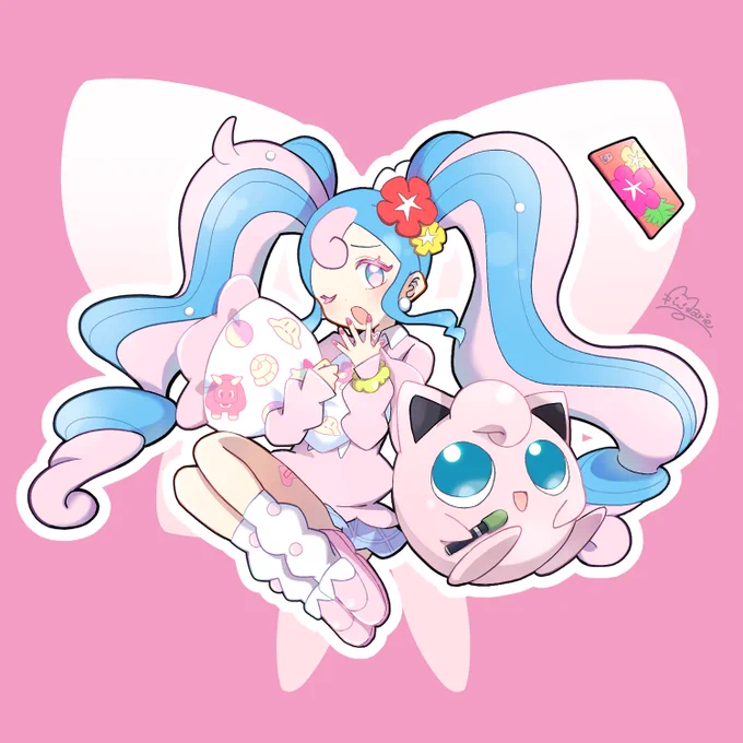 フェアリータイプミクちゃんとプリンどこでも寝れちゃう #ポケミク 