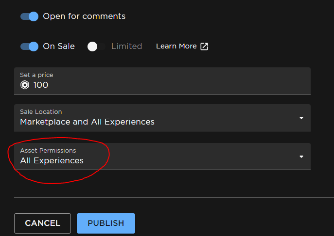 I'm a bit baffled at the approach to the Experiences using Marketplace Items policy. Surely the best solution here is to add an opt-in button that allows the UGC creator to manage if their asset can be used in all experiences or not. This way we can continue to share our assets.