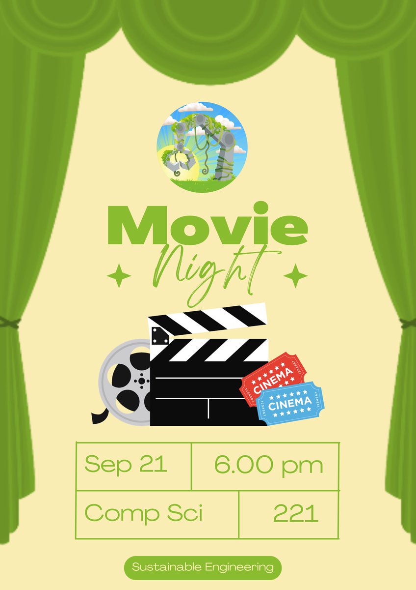 mst_sustainable's tweet image. IT&apos;S MOVIE NIGHT Hope to see you all at Comp Sci 221 at 6 pm for WALL-E!!!! comment you favorite Pixar movie downbelow  #pixar #WallE #sustainability #StaySUSE #verticalfarming #sustainable #mst #msandt #sdelc #engineering #sustainableengineering 🥀☘️🌿🌱