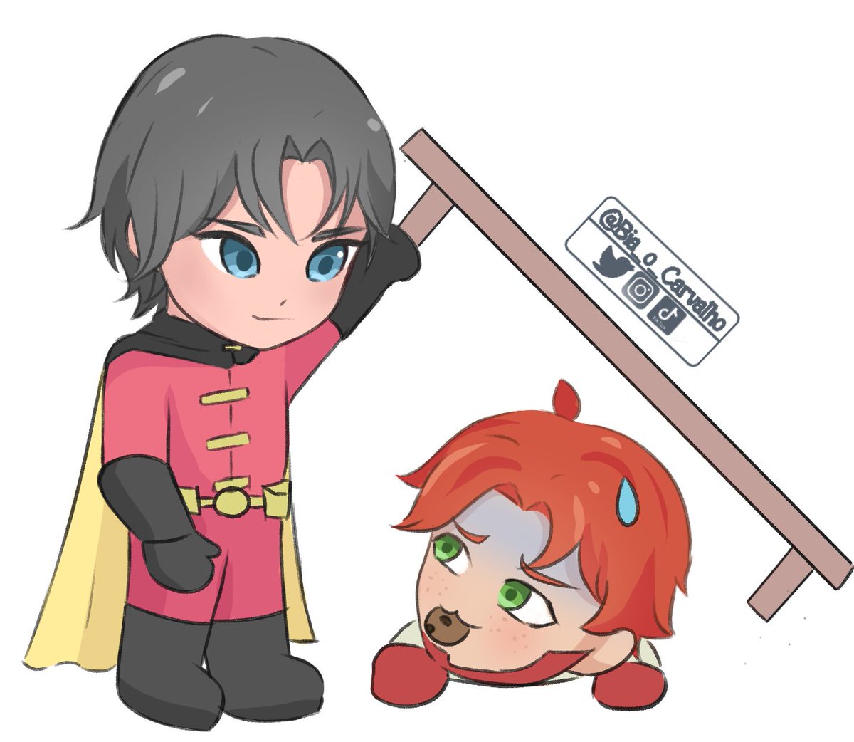 Bia_o_Carvalho's tweet photo. Tim: ladrãozinho de biscoitos encontrado 😄
Bart: 😰
#timdrake #timothydrake #redrobin #robin #bartallen #impulse #impulso #dc #dccomics #dcuniverse #fanart #chibi #art #digitalart #artwork #batman https://t.co/b3hrPjzqPA