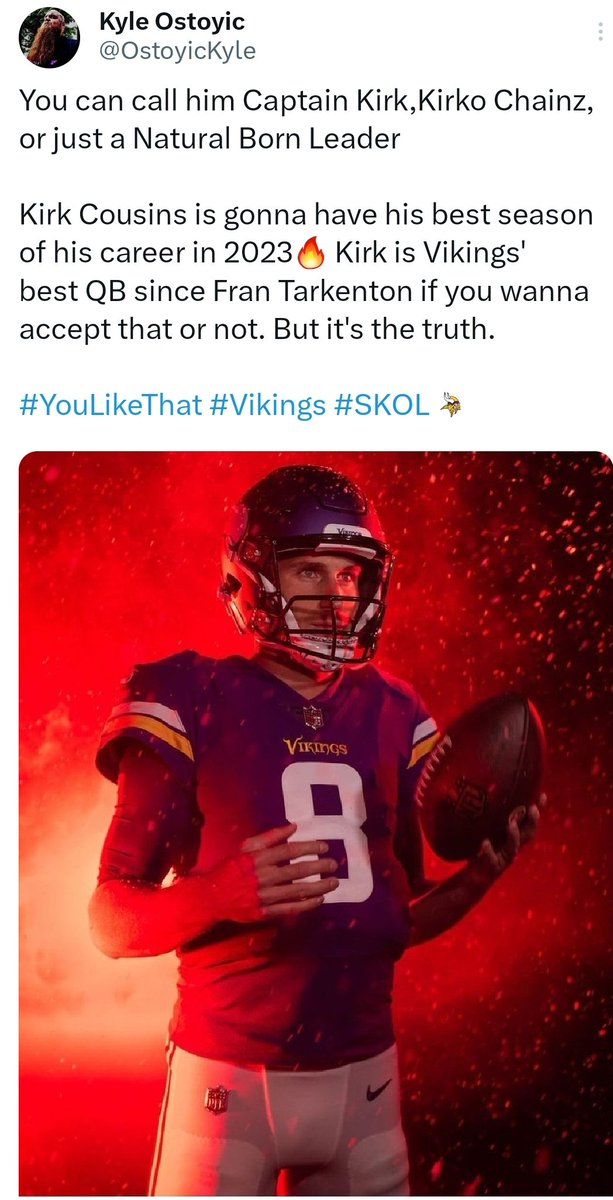 Kirk F'N Cousins #Skol #YouLikeThat #Vikings