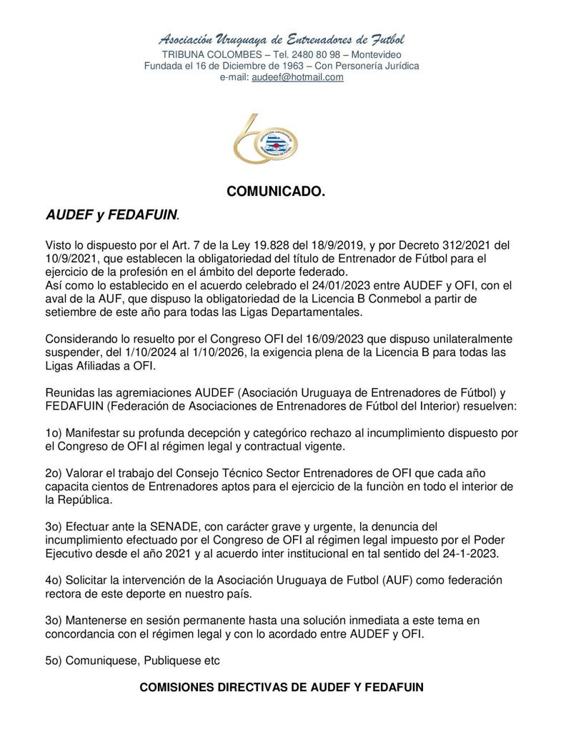 AUDEF - Asociación Uruguaya de Entrenadores de Fútbol