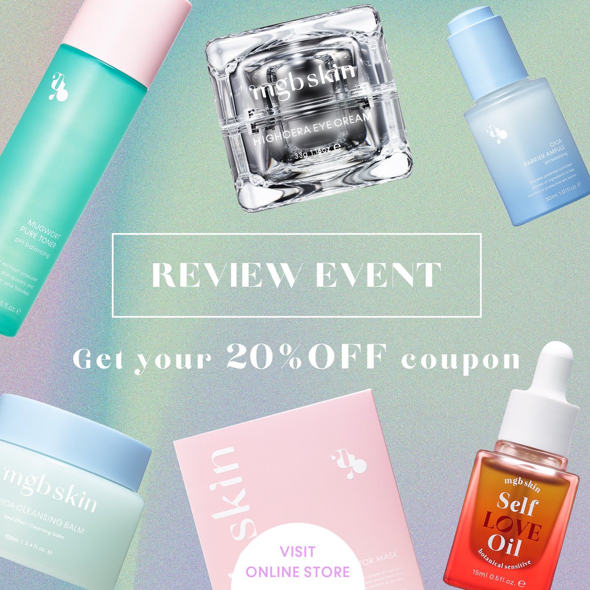 MgbskinG's tweet photo. 🗣Review Event 💕
Join us for our exclusive #Review Event and share your thoughts on our amazing products🌟 
Leave a review for your favorite mgb skin product, and we'll send you a 20% OFF coupon as a token of our appreciation🥰🫶🏻💗
🔗https://t.co/pc6Lrc7utj 📝 https://t.co/D2r6W1AVqo