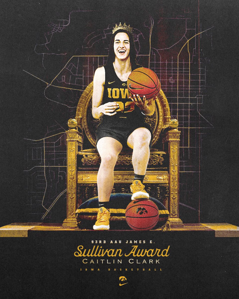 Winner takes 𝙖𝙡𝙡 🏆

<a href="/CaitlinClark22/">Caitlin Clark</a> is the 2023 Sullivan Award Winner. 

#Hawkeyes