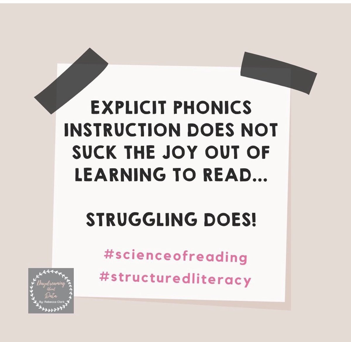 Nothing sucks the joy from reading like not knowing how to read. NOTHING…

That will not change by having cozy rooms or by doing fun reading events &amp; assemblies or having book fairs. The 1 thing that gives every child a chance to fall in love with reading is learning how 2 read