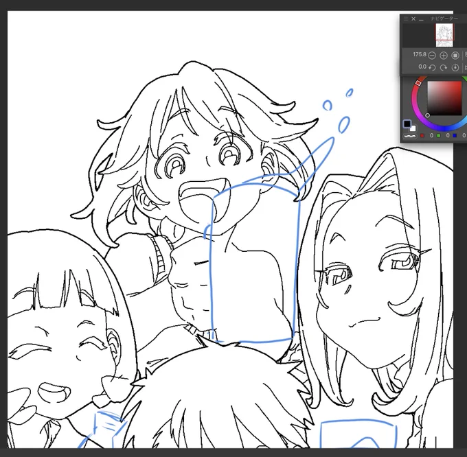 女の子が3人も描けて幸せ 